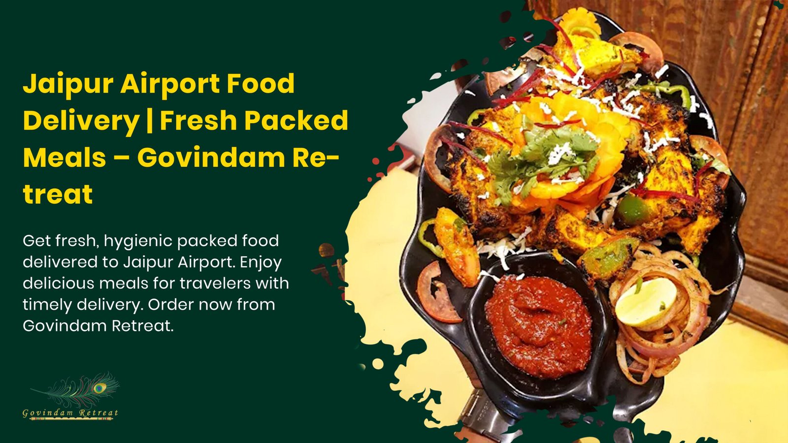 Hygienic packed food in travel-friendly containers ready for delivery to Jaipur Airport travelers