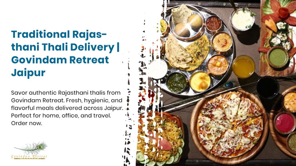 Complete Rajasthani thali with dal-baati-churma, gatte ki sabzi, and traditional desert delicacies for delivery