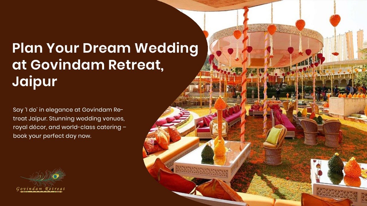 Traditional Rajasthani wedding venue at Govindam Retreat Jaipur with elegant courtyard and cultural ceremony settings