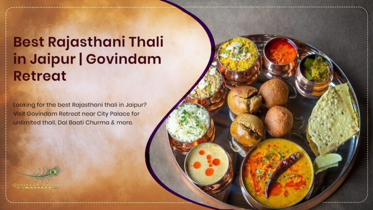 Our award-winning Rajasthani thali features authentic dal baati churma, gatte ki sabzi, and ker sangri prepared using traditional recipes and methods.