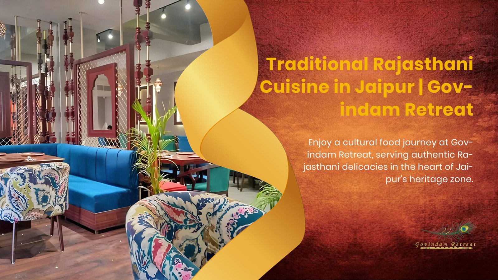 Traditional Rajasthani Cuisine at Govindam Retreat - authentic royal thali with regional specialties and heritage recipes.