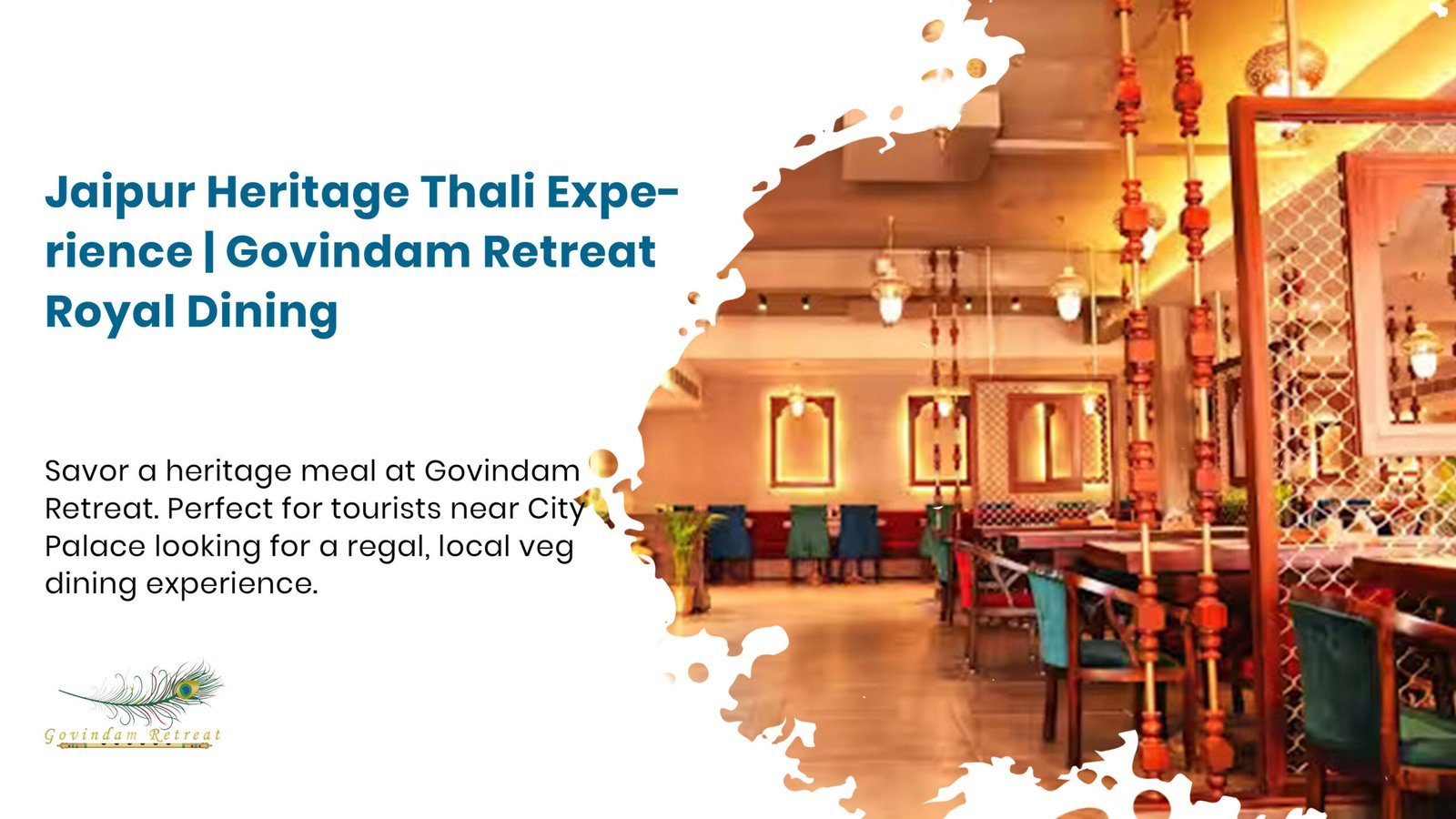 Jaipur Heritage Meal Experience with royal thali, traditional floor seating and authentic Rajasthani food at Govindam Retreat.