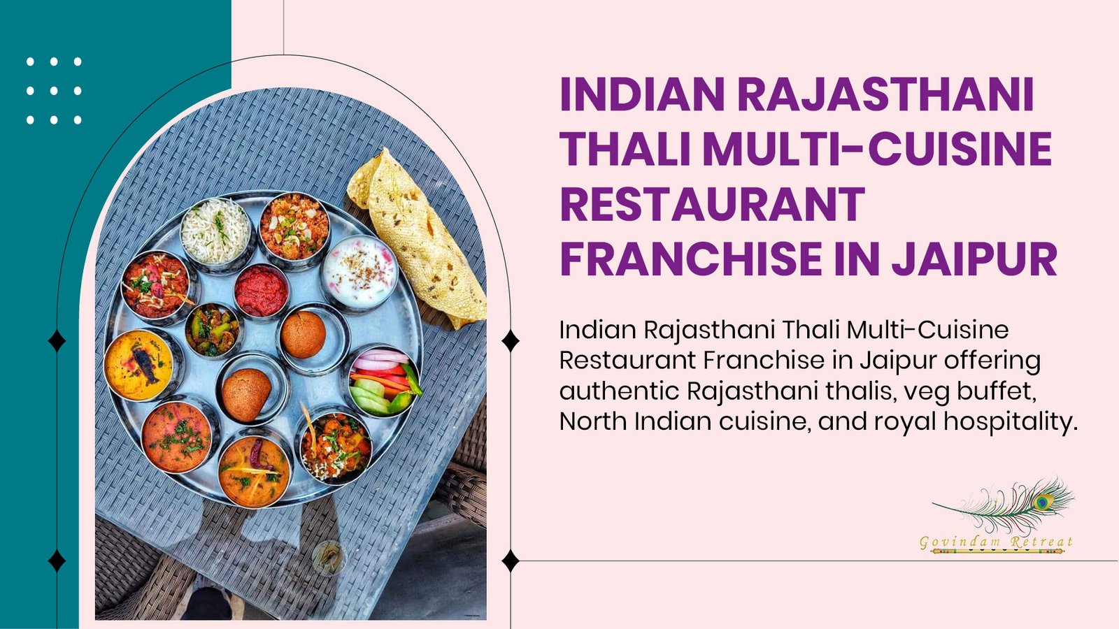 Rajasthani Thali Franchise Jaipur - Pink City heritage authentic thalis veg buffet North Indian royal hospitality tourism local dining franchise