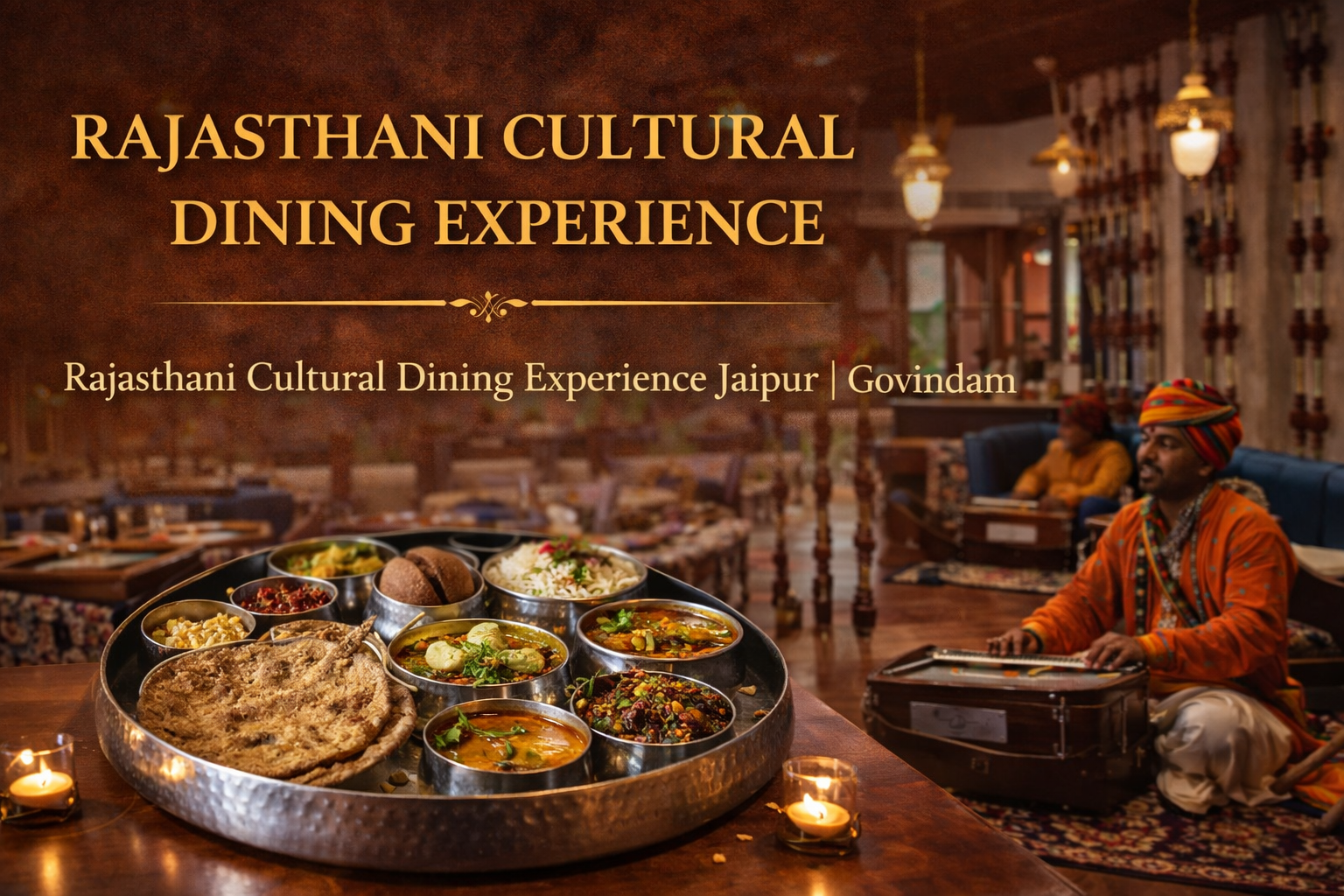 rajasthani cultural dining experience jaipur govindam retreat folk music heritage decor
